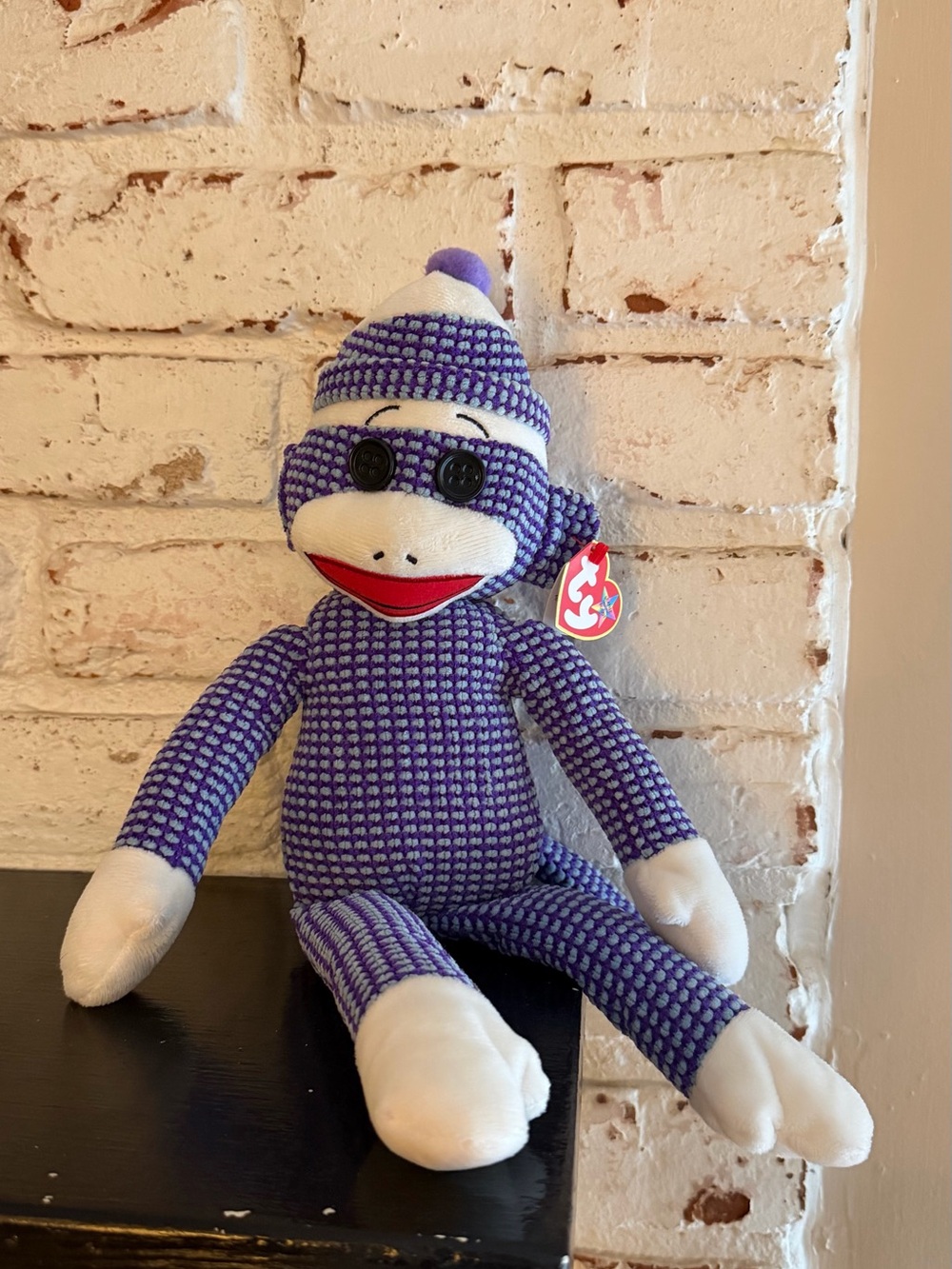 NWT Ty Purple Sock Monkey Socks The Sock Monkey Beanie Buddy